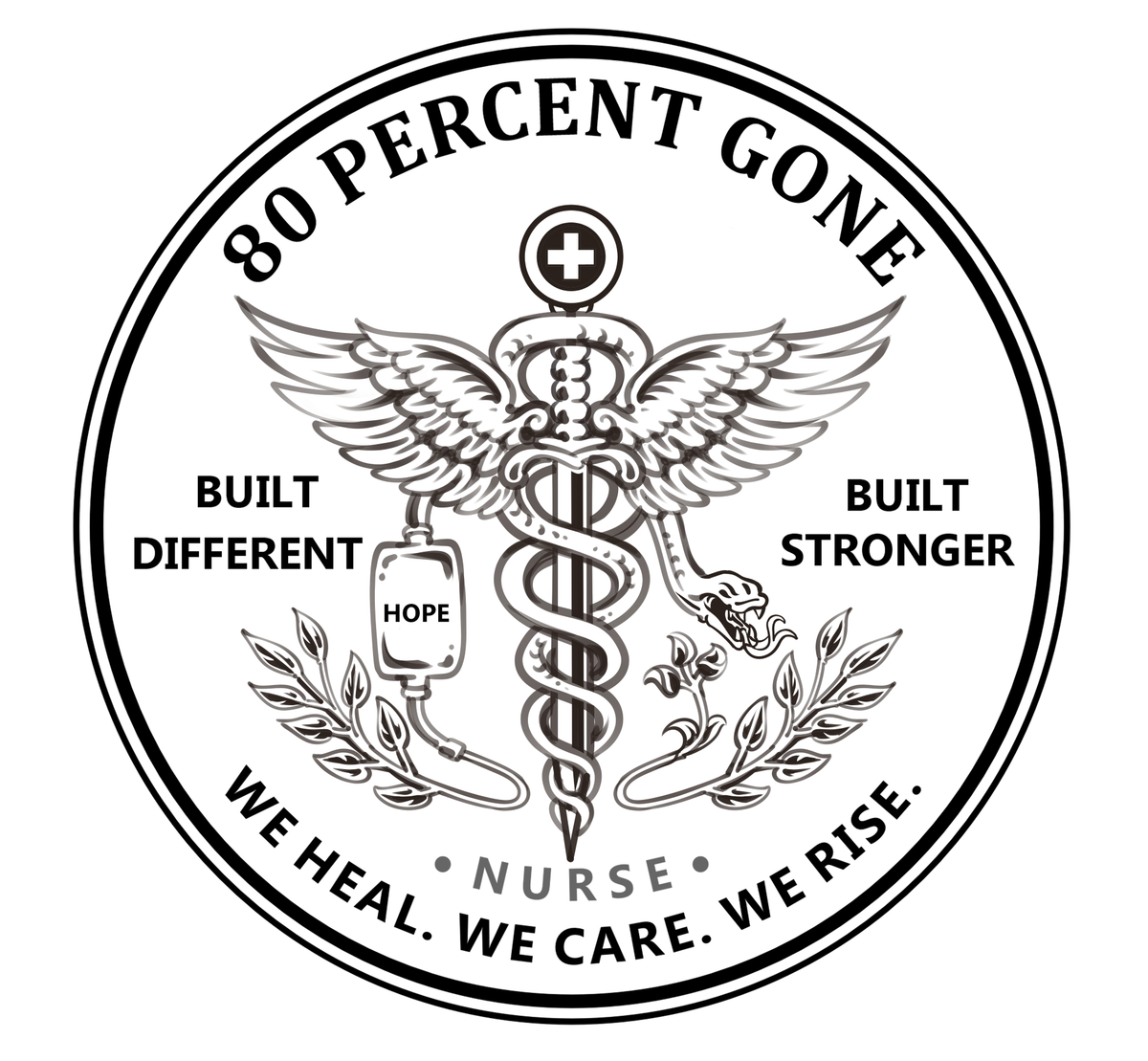 80 PERCENT GONE - NURSE LOGO - PREMIUM FLAT BILL SNAPBACK