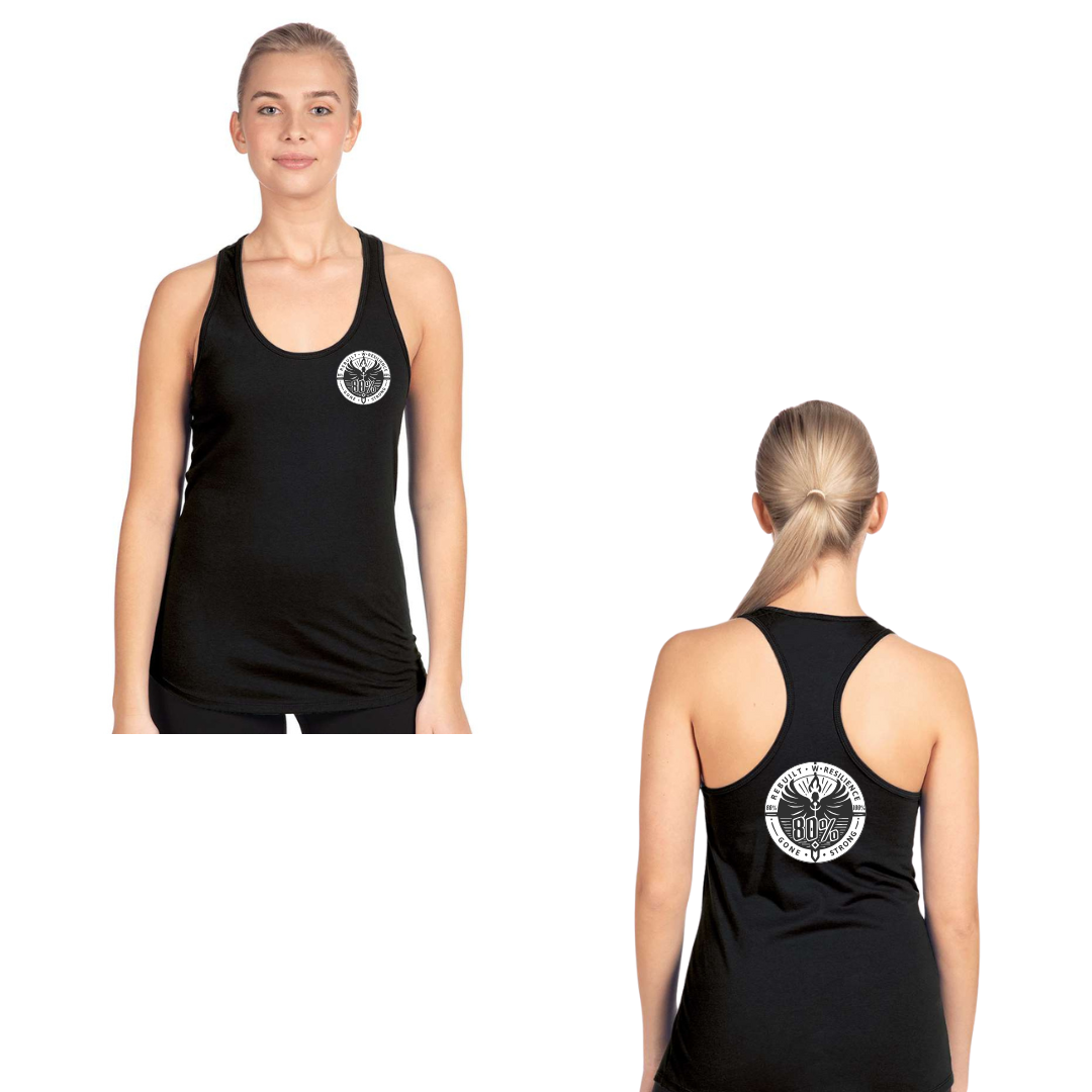 80 PERCENT GONE- RACERBACK- CLASSIC LOGO