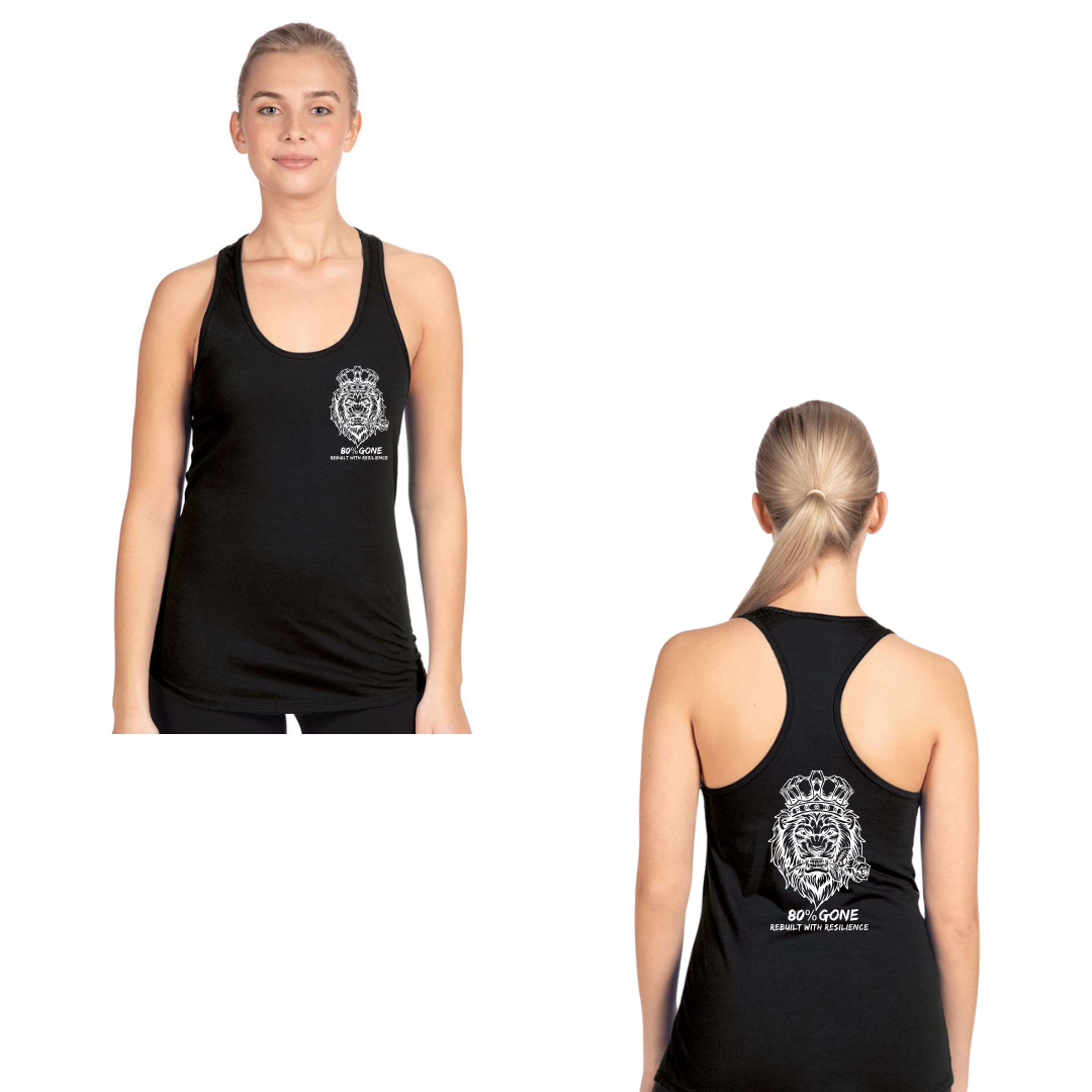 80 PERCENT GONE- RACERBACK TANK TOP - LION LOGO