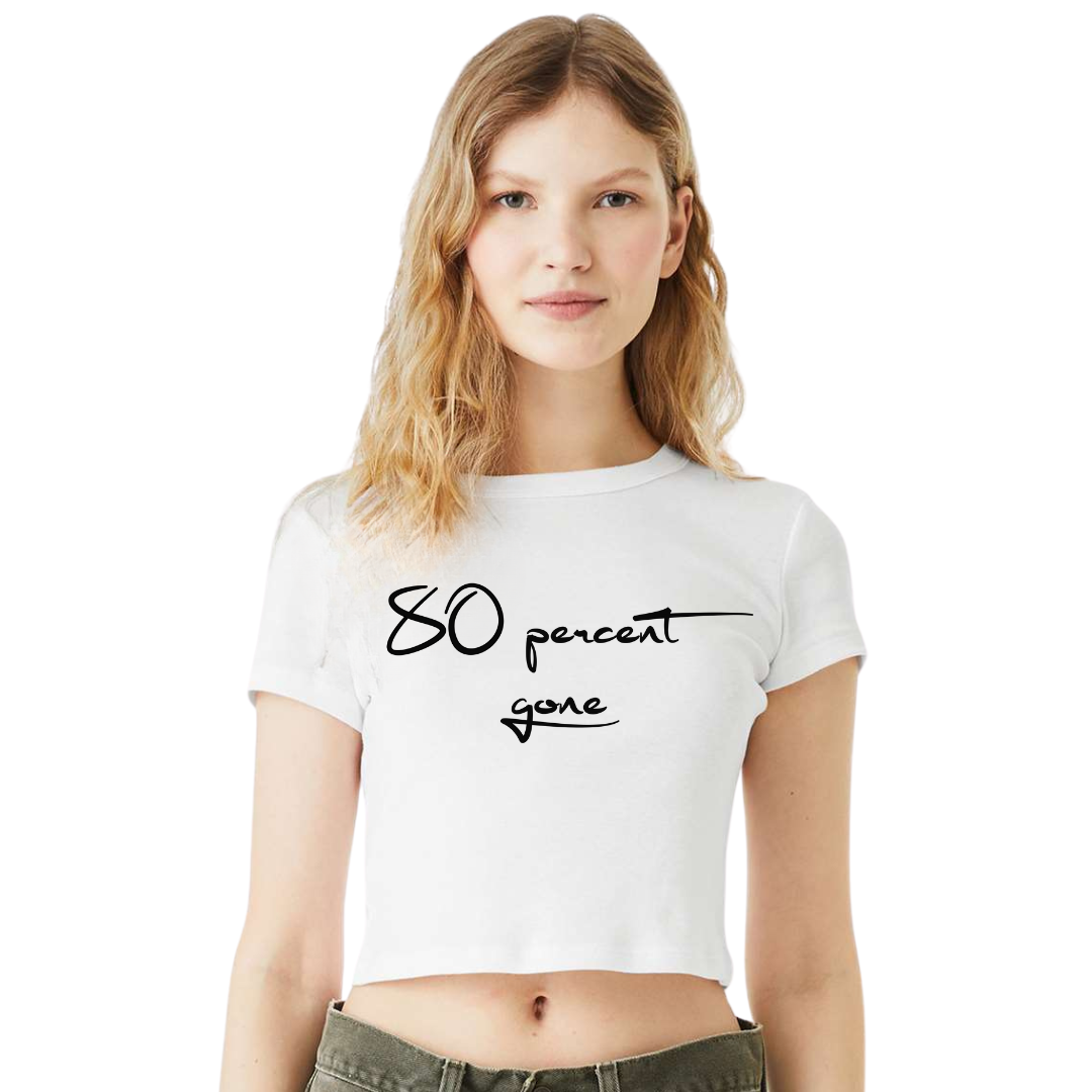 80 PERCENT GONE- MICRO RIB BELLY TEE