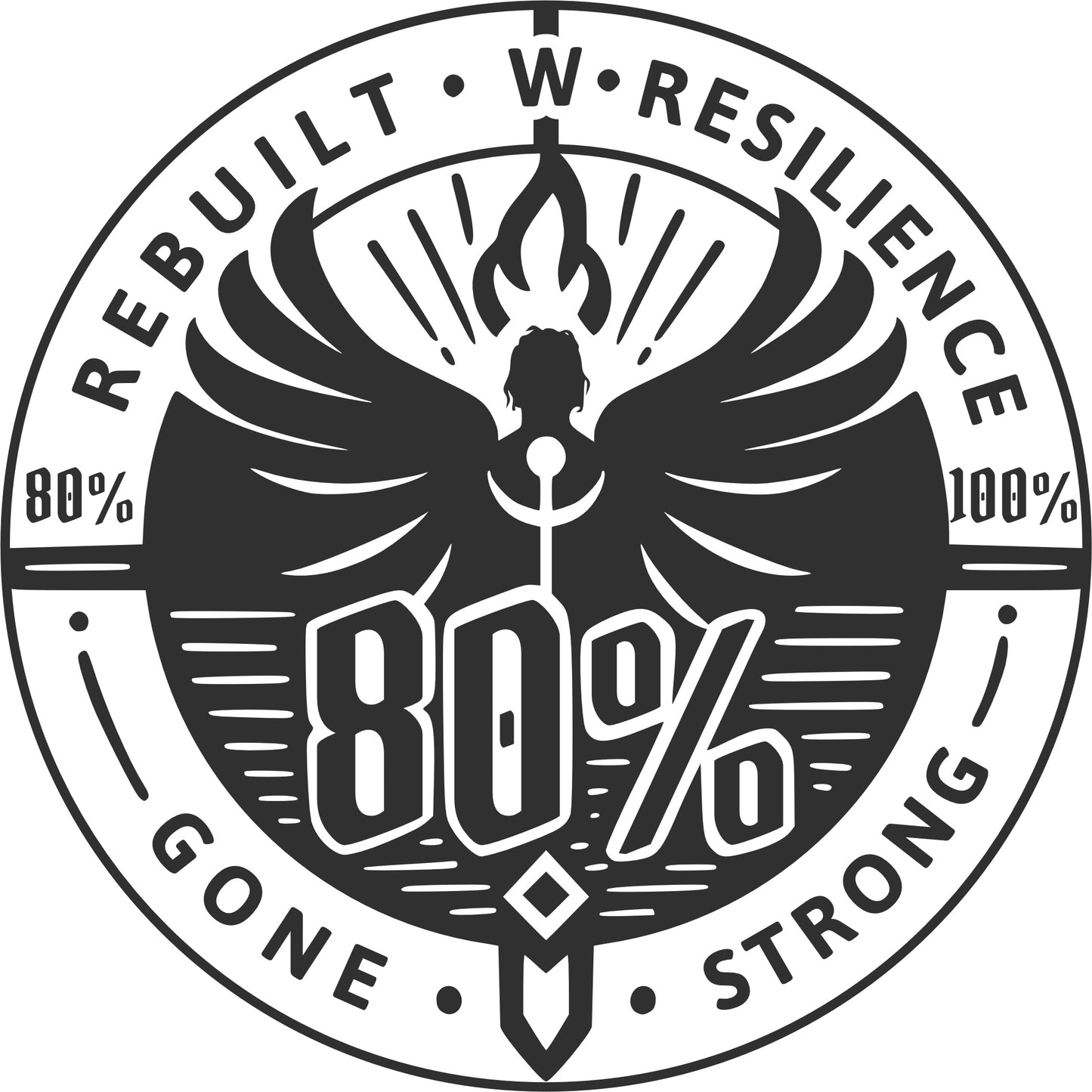 80 PERCENT GONE - UNISEX JERSEY TEE - CLASSIC LOGO (XS-5XL)