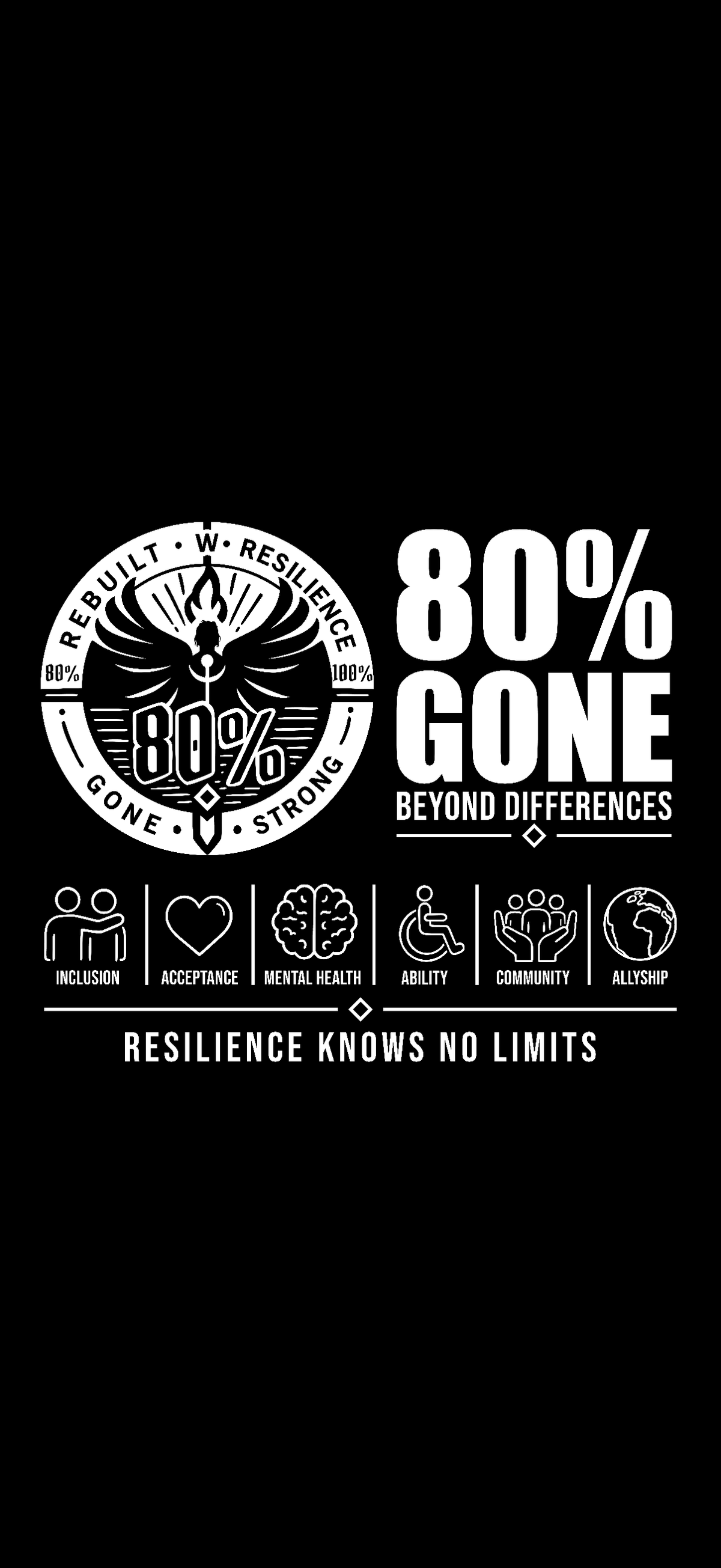80 PERCENT GONE: BEYOND DIFFERENCES - PREMIUM GRAPHIC T-SHIRT