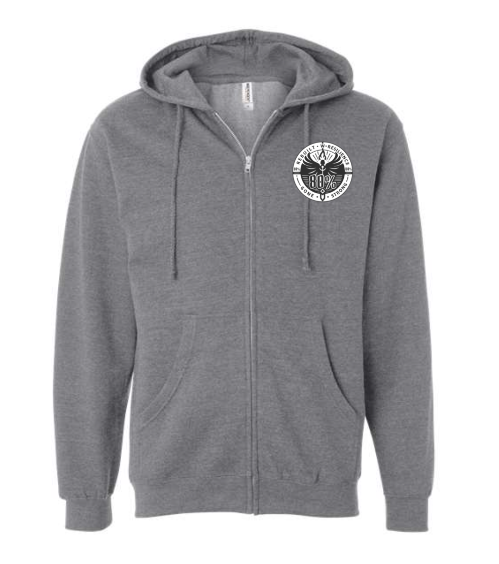 80 PERCENT GONE - ZIP-UP HOODIE - CLASSIC LOGO