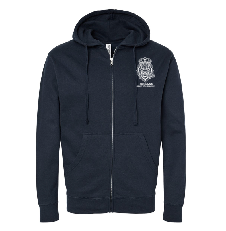 80 PERCENT GONE - ZIP-UP HOODIE - LION LOGO