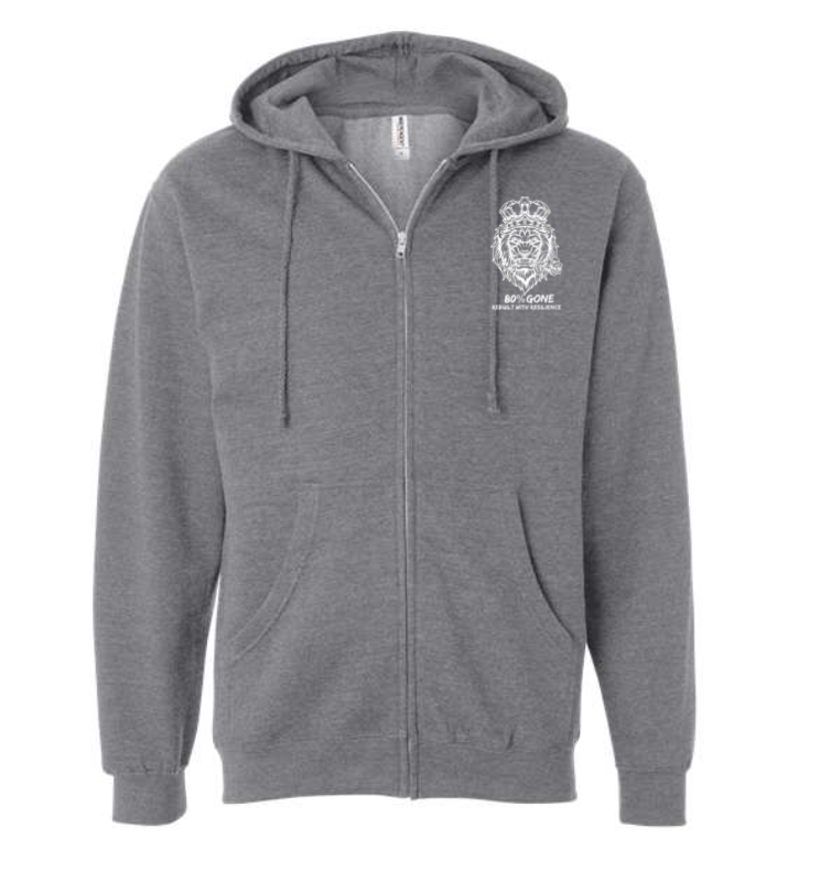80 PERCENT GONE - ZIP-UP HOODIE - LION LOGO