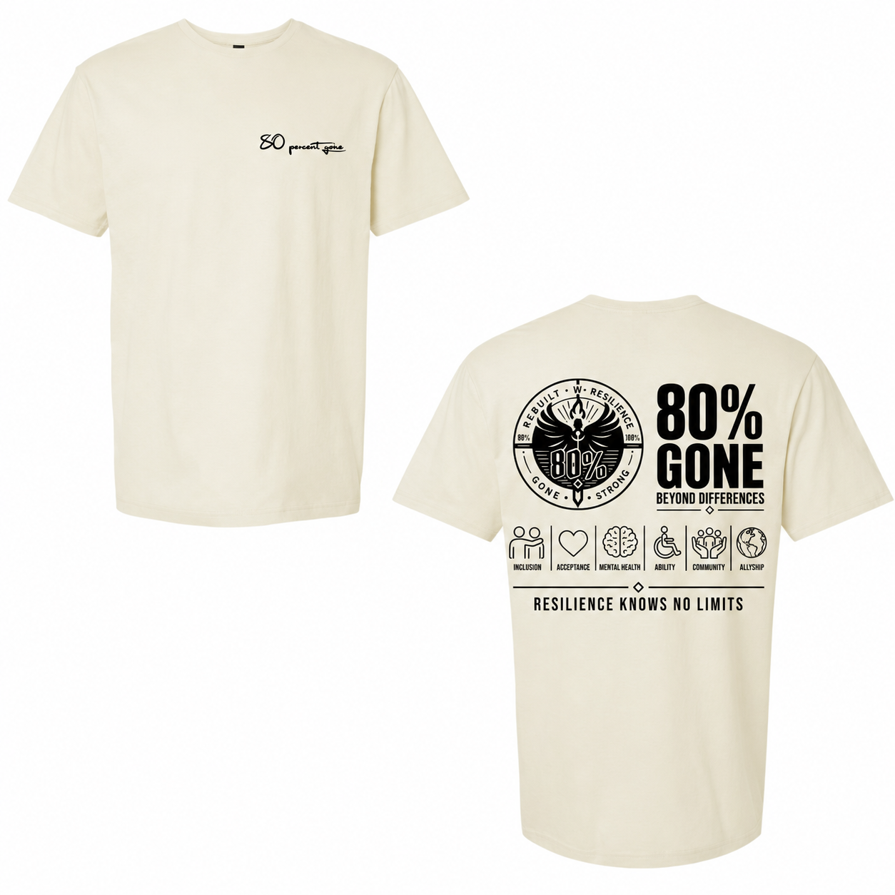 80 PERCENT GONE: BEYOND DIFFERENCES - PREMIUM GRAPHIC T-SHIRT