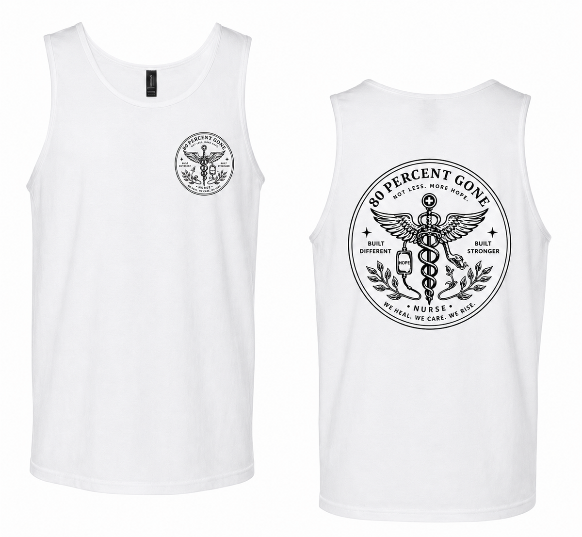 80 PERCENT GONE - NURSE LOGO - TANK TOP