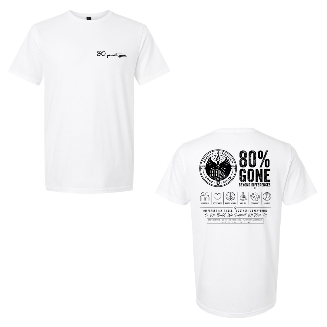 80 PERCENT GONE BEYOND DIFFERENCES PREMIUM GRAPHIC T~SHIRT