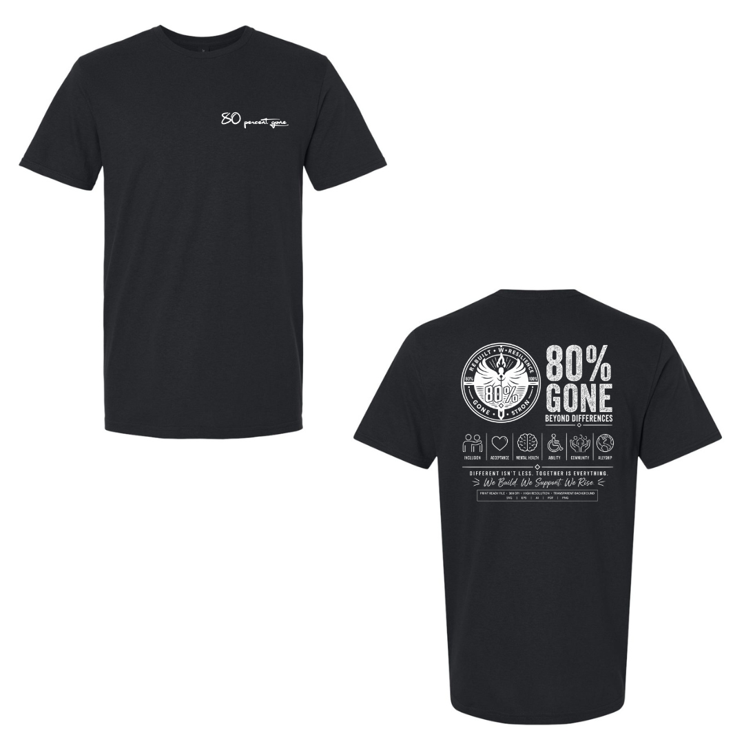 80 PERCENT GONE BEYOND DIFFERENCES PREMIUM GRAPHIC T~SHIRT