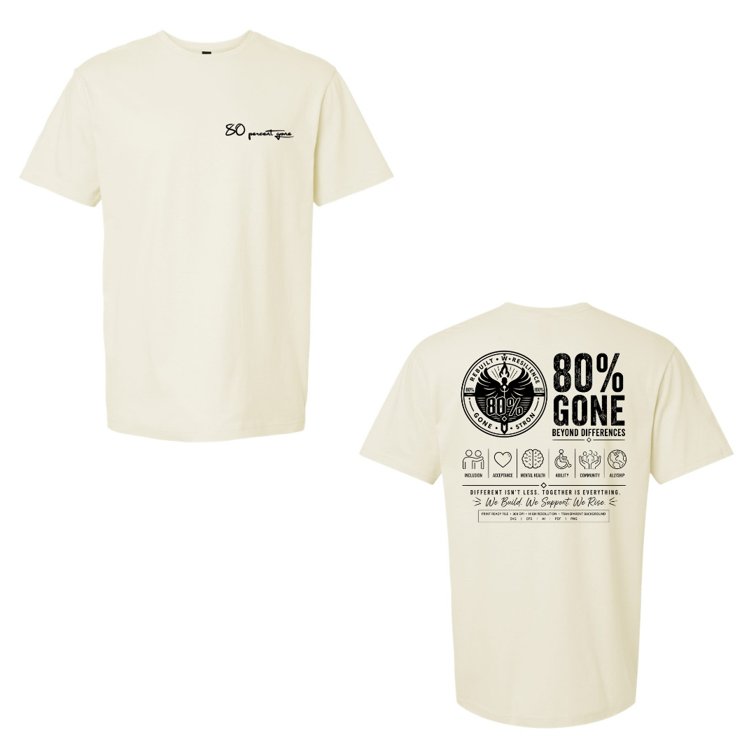 80 PERCENT GONE BEYOND DIFFERENCES PREMIUM GRAPHIC T~SHIRT