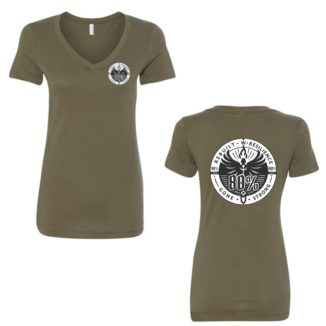 80 Percent Gone - Women's V-Neck Tee - Classic Logo