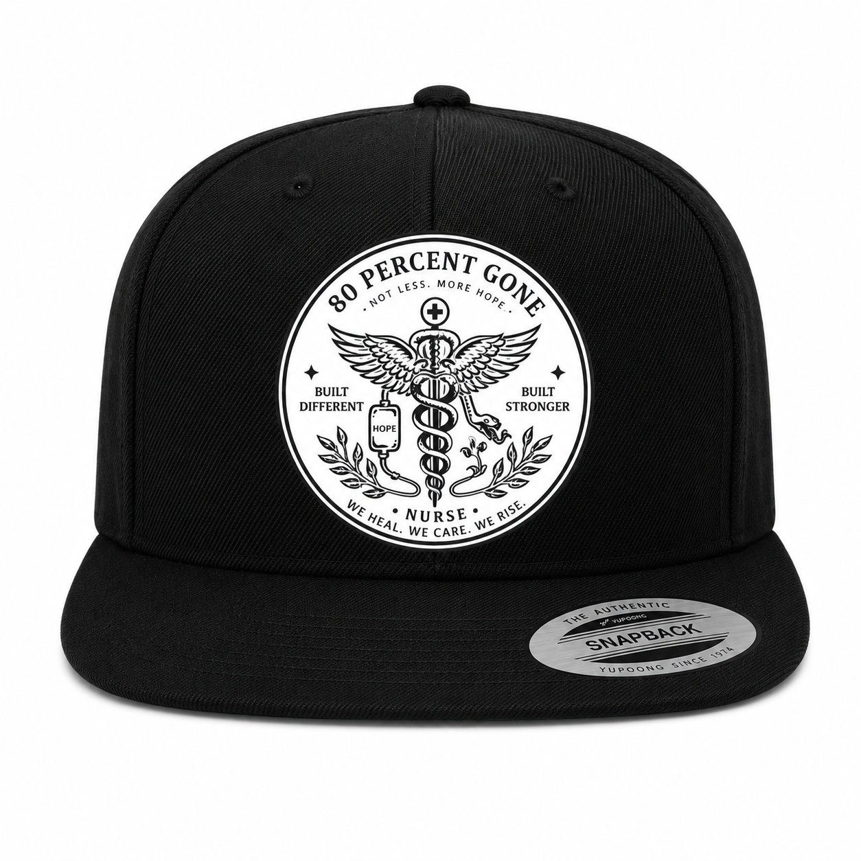 80 PERCENT GONE - NURSE LOGO - PREMIUM FLAT BILL SNAPBACK