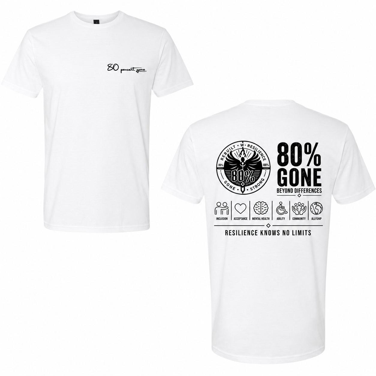 80 PERCENT GONE: BEYOND DIFFERENCES - PREMIUM GRAPHIC T-SHIRT