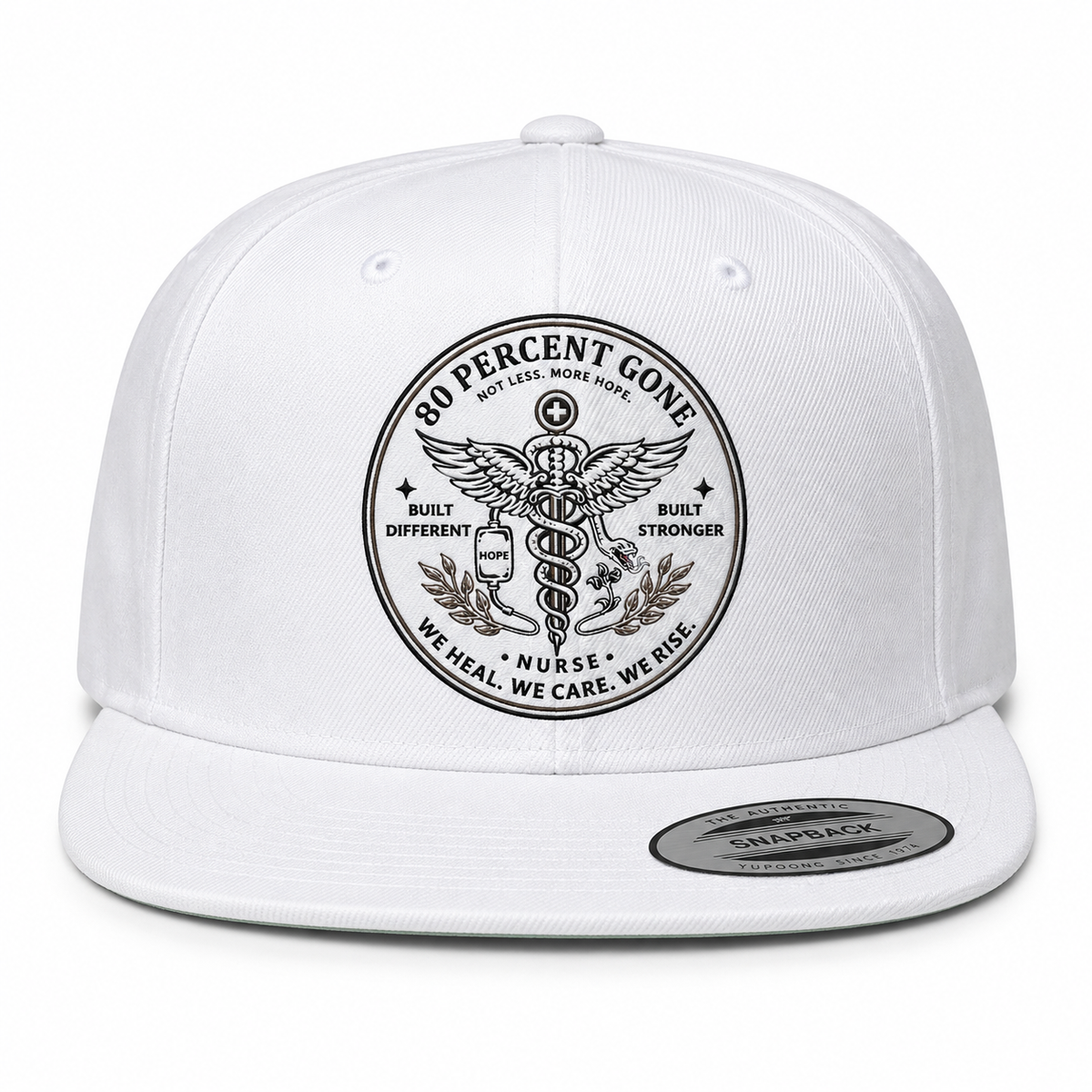80 PERCENT GONE - NURSE LOGO - PREMIUM FLAT BILL SNAPBACK