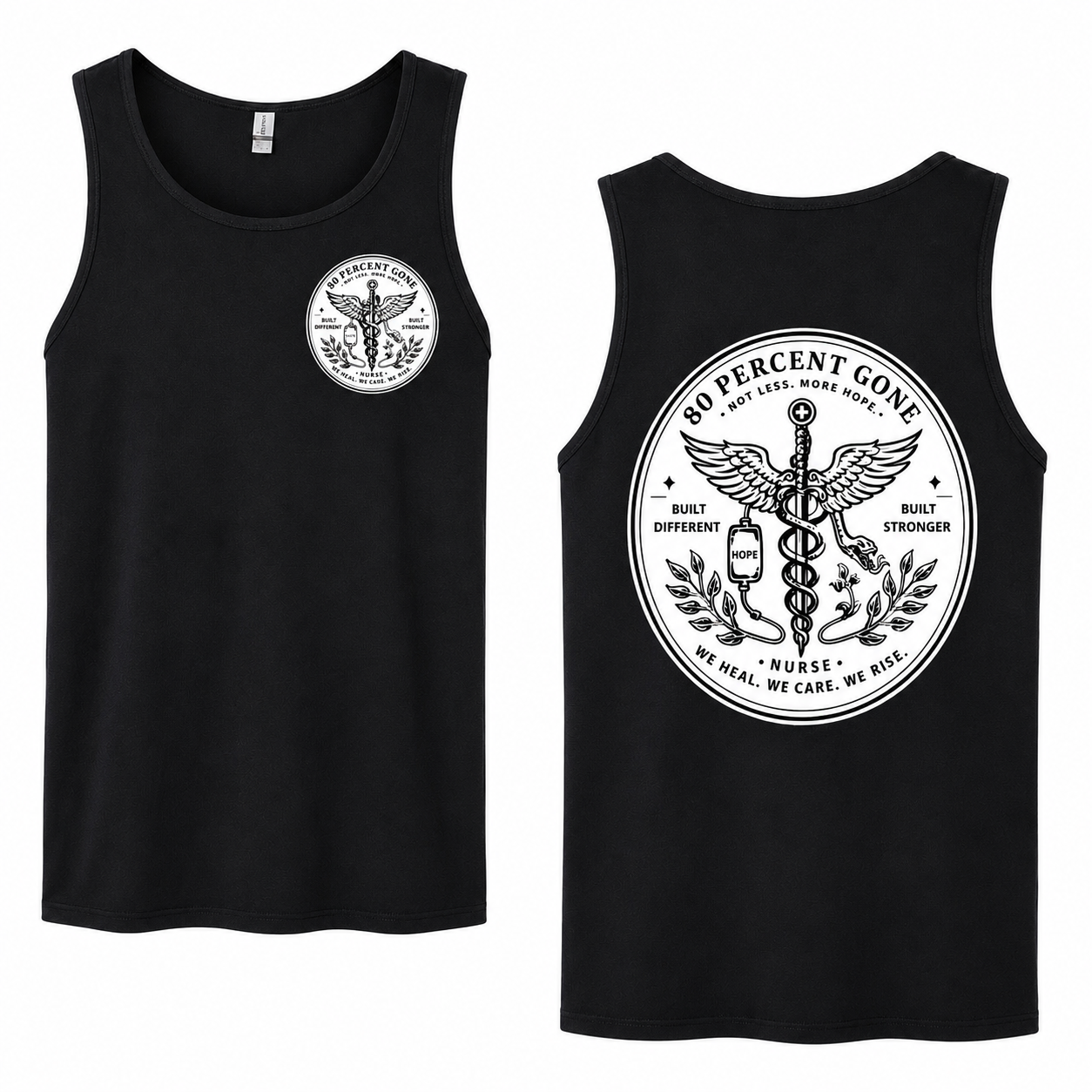 80 PERCENT GONE - NURSE LOGO - TANK TOP