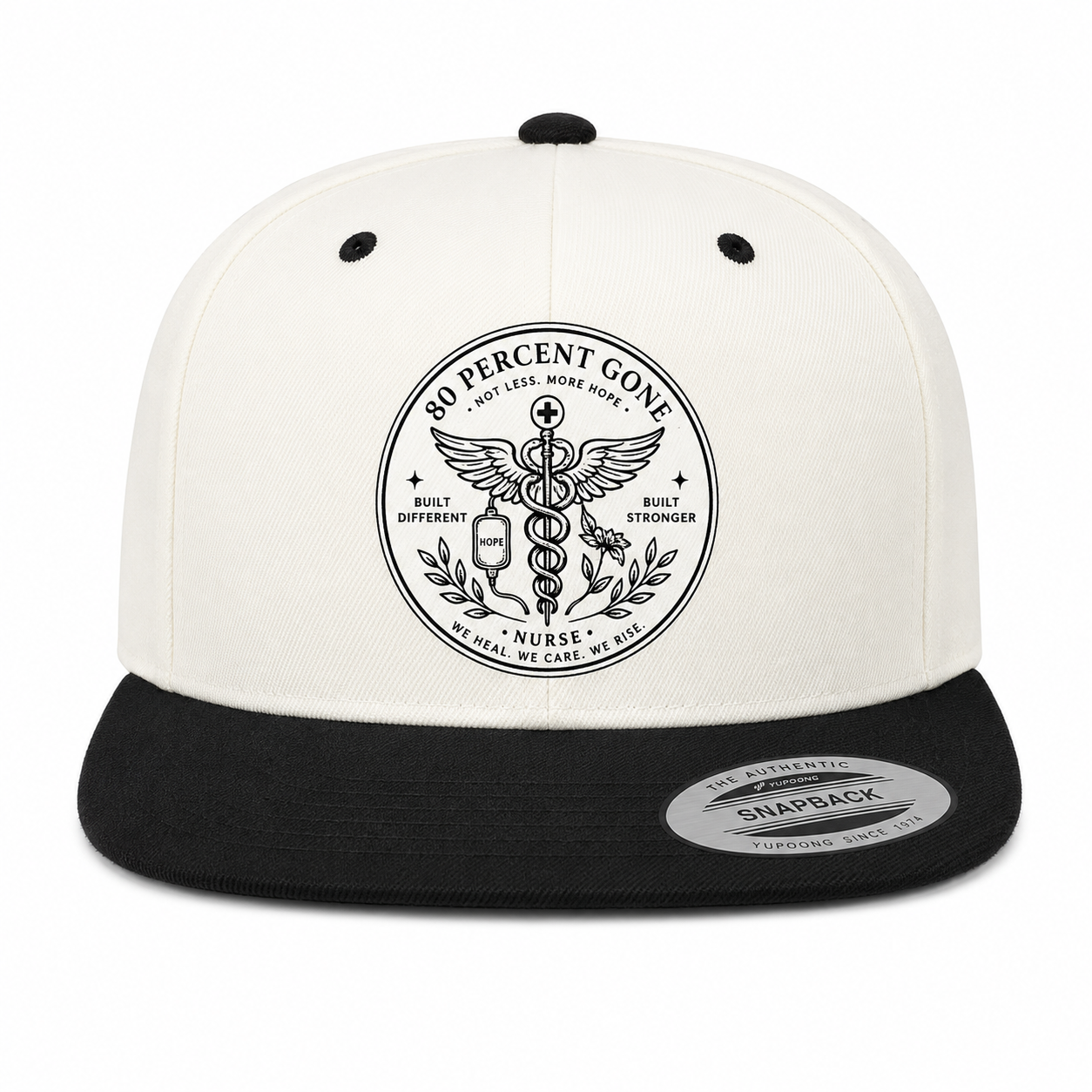 80 PERCENT GONE - NURSE LOGO - PREMIUM FLAT BILL SNAPBACK