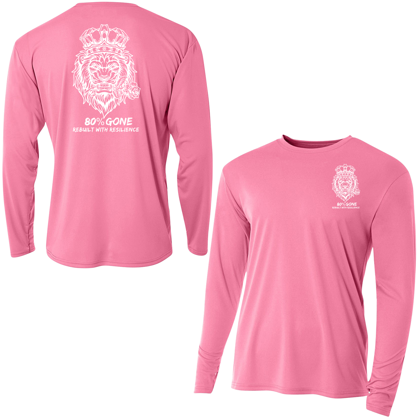 80 PERCENT GONE- UV LONG SLEEVE= LION LOGO